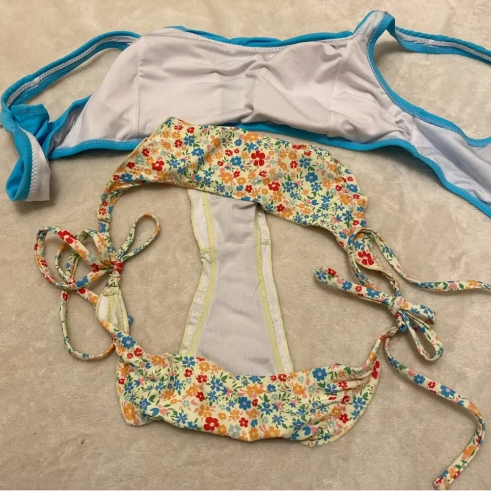 SHEIN Vibrant Blue Top with Floral Bikini Bottom